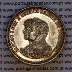 Portugal, silver coin of 200 réis 1898 of D. Carlos I, 4th Centenary of the Discovery of India 1498-1898, (UNC), KM 537.