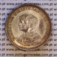 200 réis 1898 prata D. Carlos I e Amélia Rainha de Portugal, 4º Centenário da Descoberta da Índia, (Bela), World Coins KM#537