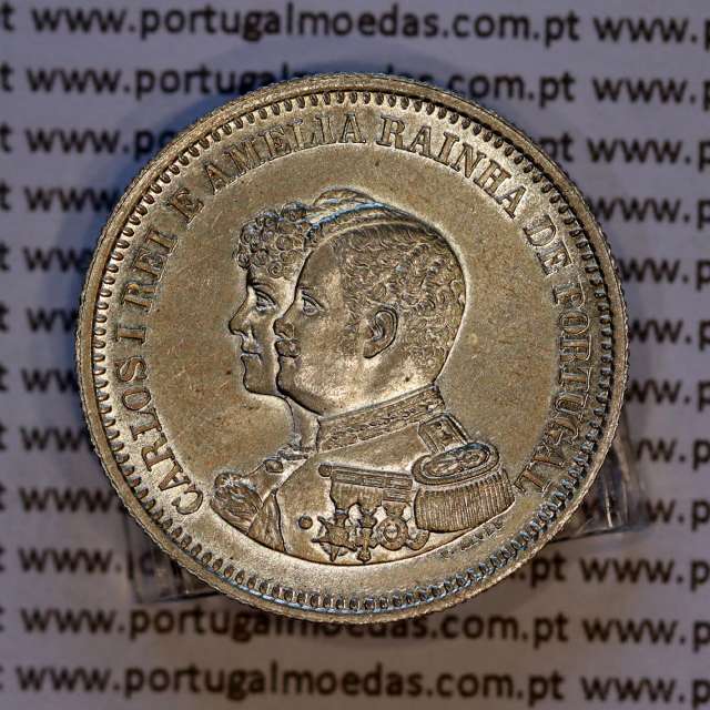Portugal, silver coin of 200 réis 1898 of D. Carlos I, 4th Centenary of the Discovery of India 1498-1898, (UNC), KM 537.