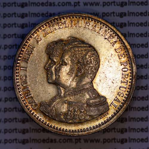Portugal, silver coin of 500 réis 1898 of D. Carlos I, 4th Centenary of the Discovery of India 1498-1898, (VF), KM 538.