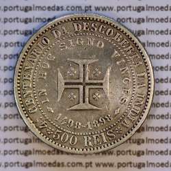 500 réis 1898 prata D. Carlos I, 4º Centenário da Descoberta da Índia, (BC), World Coins Portugal KM 538