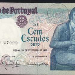 100 Escudos 1981 Bocage 24/02/1981, 100$00 Cem Escudos 24/02/1981 Chapa:8 Banco de Portugal, (PC), Pick 178b