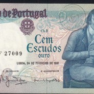 100 Escudos Bocage 24.02.1981, One Hundred Escudos 24 February 1981 Plate 8 - Bank of Portugal, (PC), Pick 178b