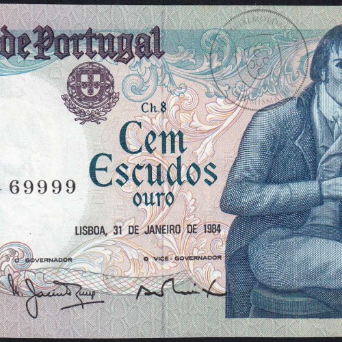 100 Escudos 1984 Bocage 31/01/1984, 100$00 Cem Escudos 31/01/1984 Chapa:8 Banco de Portugal, (QNC), Pick 178c