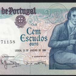 100 Escudos 1984 Bocage 31/01/1984, 100$00 Cem Escudos 31/01/1984 Chapa:8 Banco de Portugal, (QNC), Pick 178c