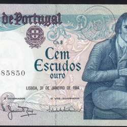 100 Escudos 1984 Bocage 31/01/1984, 100$00 Cem Escudos 31/01/1984 Chapa:8 Banco de Portugal, (QNC), Pick 178c