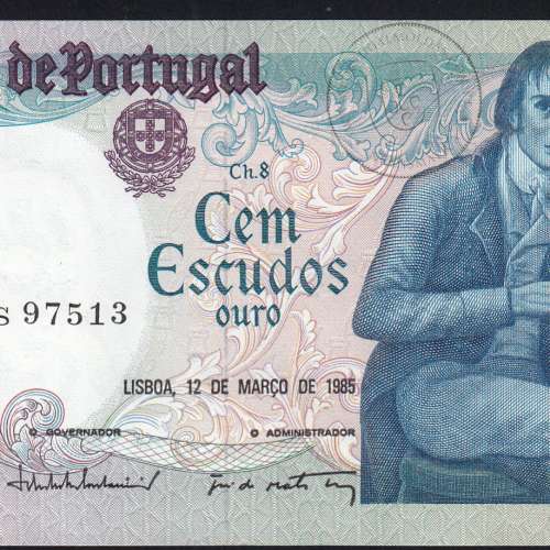 100 Escudos 1985 Bocage 12/03/1985, 100$00 Cem Escudos 12/03/1985 Chapa:8 Banco de Portugal, (QNC), Pick 178d