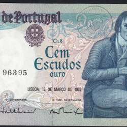 100 Escudos 1985 Bocage 12/03/1985, 100$00 Cem Escudos 12/03/1985 Chapa:8 Banco de Portugal, (QNC), Pick 178d