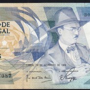 100 Escudos 1988 Fernando Pessoa 24/11/1988, 100$00 Cem Escudos 24/11/1988 Chapa:9 Banco de Portugal, (PC c/ rasgos), Pick 179f