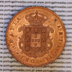 Portugal, copper coin of XX Réis 1847 D. Maria II, very rare in this state of conservation, (UNC), World Coins Portugal KM 482