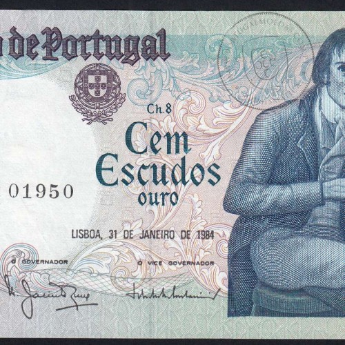100 Escudos 1984 Bocage 31/01/1984, 100$00 Cem Escudos 31/01/1984 Chapa:8 Banco de Portugal, (PC), Pick 178c