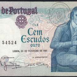 100 Escudos 1981 Bocage 24/02/1981, 100$00 Cem Escudos 24/02/1981 Chapa:8 Banco de Portugal, (PC), Pick 178b