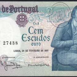 100 Escudos 1981 Bocage 24/02/1981, 100$00 Cem Escudos 24/02/1981 Chapa:8 Banco de Portugal, (PC), Pick 178b 100 Escudos 1981 Bocage 24/02/1981, 100$00 Cem Escudos 24/02/1981 Chapa:8 Banco de Portugal, (PC), Pick 178b