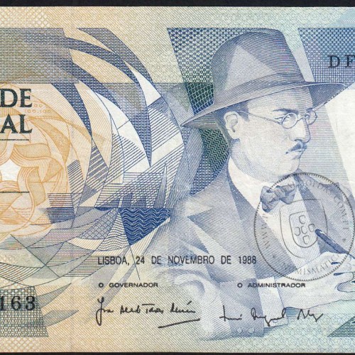 100 Escudos 1988 Fernando Pessoa 24/11/1988, 100$00 Cem Escudos 24/11/1988 Chapa:9 Banco de Portugal, (C), Pick 179f