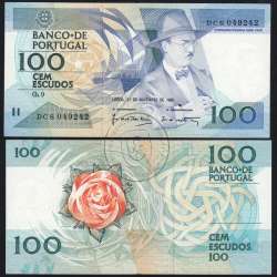 100 Escudos 1988 Fernando Pessoa 24/11/1988, 100$00 Cem Escudos 24/11/1988 Chapa:9 Banco de Portugal, (C), Pick 179f