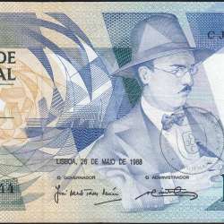 100 Escudos 1988 Fernando Pessoa 26/05/1988, 100$00 Cem Escudos 26/05/1988 Chapa:9 Banco de Portugal, (C), Pick 179e