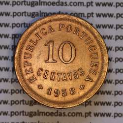 10 centavos 1938 Bronze, $10 centavos 1938 bronze Republica Portuguesa, (Bela), World Coins Portugal KM 573