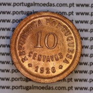Portugal, bronze coin of 10 centavos 1926 of the Portuguese Republic, (UNC), World Coins Portugal KM 573