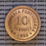 Portugal, bronze coin of 10 centavos 1926 of the Portuguese Republic, (UNC), World Coins Portugal KM 573