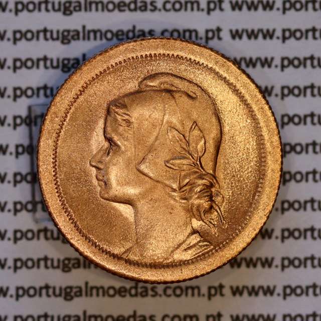 Portugal, bronze coin of 10 centavos 1925 of the Portuguese Republic, (UNC), World Coins Portugal KM 573