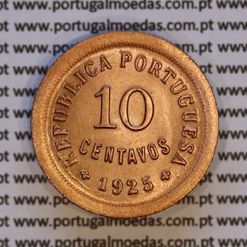 10 centavos 1925 Bronze, $10 centavos 1925 bronze Republica Portuguesa, (Soberba), World Coins Portugal KM 573