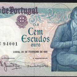 100 Escudos 1981 Bocage 24/02/1981, 100$00 Cem Escudos 24/02/1981 Chapa:8 Banco de Portugal, (PC), Pick 178b