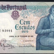 100 Escudos 1981 Bocage 24/02/1981, 100$00 Cem Escudos 24/02/1981 Chapa:8 Banco de Portugal, (PC), Pick 178b