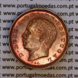 V Réis 1882 bronze D. Luis I, 5 Réis 1882 bronze do reinado de D. Luis I, (Soberba), World Coins Portugal KM 525