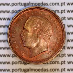 V Réis 1882 bronze D. Luis I, 5 Réis 1882 bronze do reinado de D. Luis I, (Soberba), World Coins Portugal KM 525