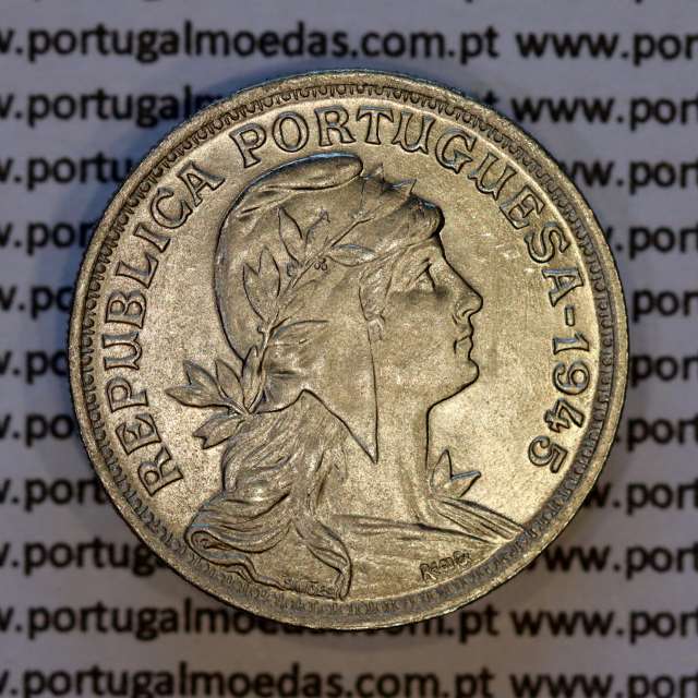 Portugal, Nickel brass coin of 50 Centavos 1945 of Portuguese Republic, (UNC), World Coins Portugal KM 577