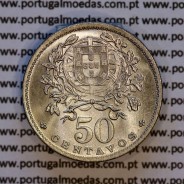 50 Centavos 1945 em Alpaca, $50 centavos 1945 Republica Portuguesa, (Soberba), World Coins Portugal KM 577