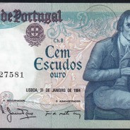 100 Escudos Bocage 31.01.1984, One Hundred Escudos 31 January 1984 Plate 8 - Bank of Portugal, (QNC), Pick 178c
