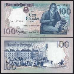 100 Escudos 1984 Bocage 31/01/1984, 100$00 Cem Escudos 31/01/1984 Chapa:8 Banco de Portugal, (QNC), Pick 178c