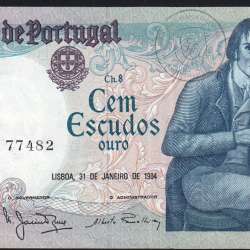 100 Escudos 1984 Bocage 31/01/1984, 100$00 Cem Escudos 31/01/1984 Chapa:8 Banco de Portugal, (PC), Pick 178c