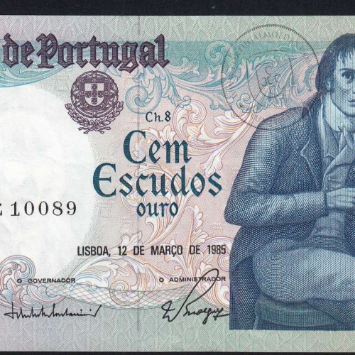 100 Escudos 1985 Bocage 12/03/1985, 100$00 Cem Escudos 12/03/1985 Chapa:8 Banco de Portugal, (PC), Pick 178d