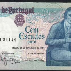 100 Escudos 1981 Bocage 24/02/1981, 100$00 Cem Escudos 24/02/1981 Chapa:8 Banco de Portugal, (C), Pick 178b