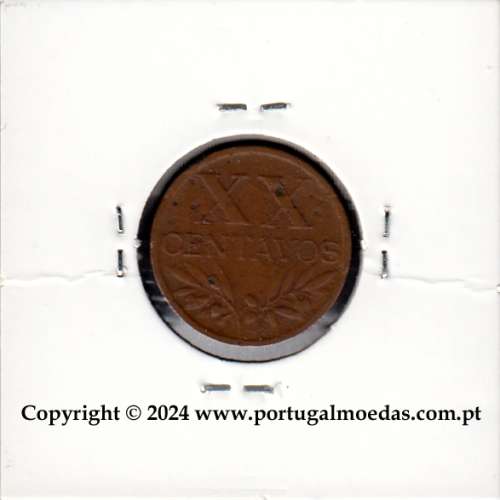 Portugal, error coin of medal alignment XX centavos 1951 Bronze, (VF-), World Coins Portugal KM 584