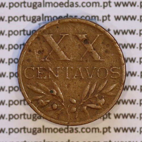 Portugal, error coin of medal alignment XX centavos 1951 Bronze, (VF-), World Coins Portugal KM 584