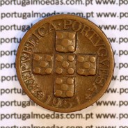 Eixo Vertical XX centavos 1951 Bronze, XX centavos 1951 Eixo Vertical, erro de cunhagem, (MBC), World Coins Portugal KM 584