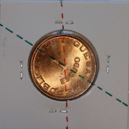 Angola, bronze coin of 1 Escudo 1974 with axis almost medal alignment, very Rare not classified in any catalogue, Angola KM76