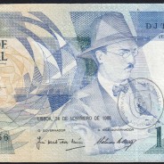 100 Escudos 1988 Fernando Pessoa 24/11/1988, 100$00 Cem Escudos 24/11/1988 Chapa:9 Banco de Portugal, (C), Pick 179f
