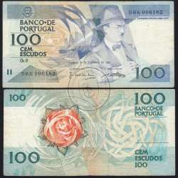 100 Escudos 1988 Fernando Pessoa 24/11/1988, 100$00 Cem Escudos 24/11/1988 Chapa:9 Banco de Portugal, (C), Pick 179f