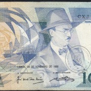 100 Escudos 1988 Fernando Pessoa 24/11/1988, 100$00 Cem Escudos 24/11/1988 Chapa:9 Banco de Portugal, (C), Pick 179f