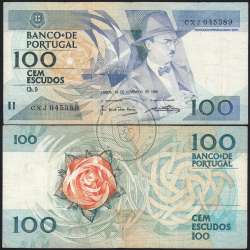 100 Escudos 1988 Fernando Pessoa 24/11/1988, 100$00 Cem Escudos 24/11/1988 Chapa:9 Banco de Portugal, (C), Pick 179f
