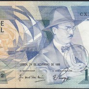 100 Escudos 1988 Fernando Pessoa 24/11/1988, 100$00 Cem Escudos 24/11/1988 Chapa:9 Banco de Portugal, (PC), Pick 179f