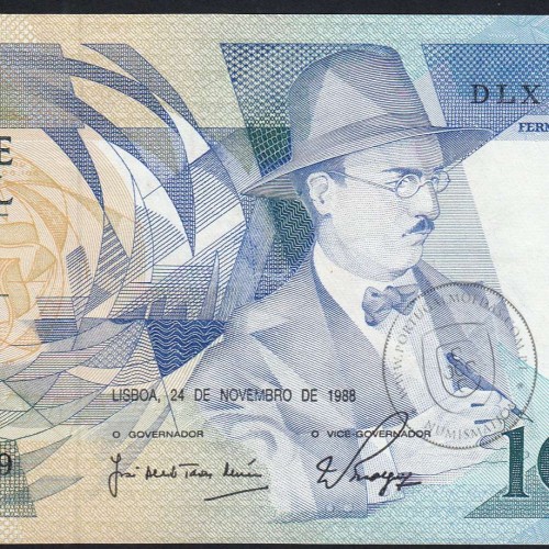 100 Escudos 1988 Fernando Pessoa 24/11/1988, 100$00 Cem Escudos 24/11/1988 Chapa:9 Banco de Portugal, (QNC), Pick 179f