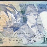 100 Escudos 1988 Fernando Pessoa 24/11/1988, 100$00 Cem Escudos 24/11/1988 Chapa:9 Banco de Portugal, (QNC), Pick 179f