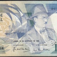 100 Escudos Fernando Pessoa 24.11.1988, One Hundred Escudos 24 November 1988 Plate 9 - Bank of Portugal, (C), Pick 179f