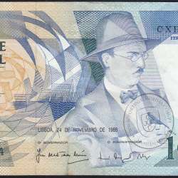 100 Escudos 1988 Fernando Pessoa 24/11/1988, 100$00 Cem Escudos 24/11/1988 Chapa:9 Banco de Portugal, (C), Pick 179f 100 Escudos 1988 Fernando Pessoa 24/11/1988, 100$00 Cem Escudos 24/11/1988 Chapa:9 Banco de Portugal, (C), Pick 179f