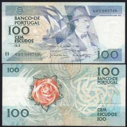 100 Escudos 1988 Fernando Pessoa 24/11/1988, 100$00 Cem Escudos 24/11/1988 Chapa:9 Banco de Portugal, (C), Pick 179f